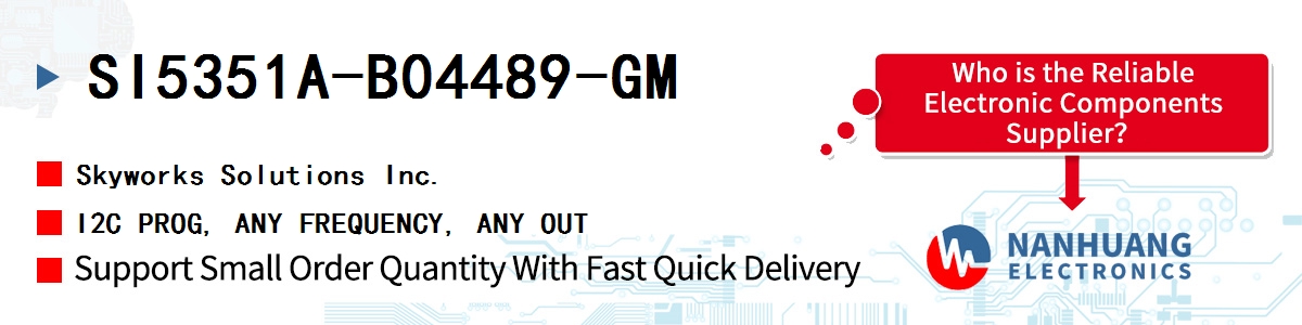 SI5351A-B04489-GM Skyworks I2C PROG, ANY FREQUENCY, ANY OUT