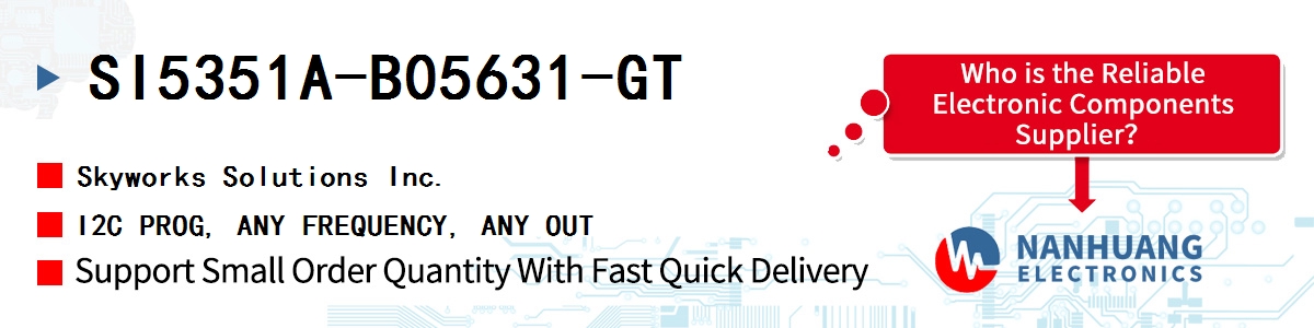 SI5351A-B05631-GT Skyworks I2C PROG, ANY FREQUENCY, ANY OUT