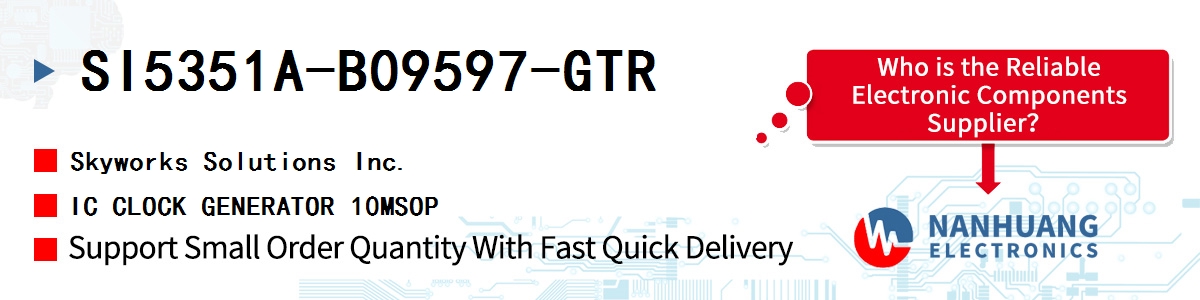 SI5351A-B09597-GTR Skyworks IC CLOCK GENERATOR 10MSOP