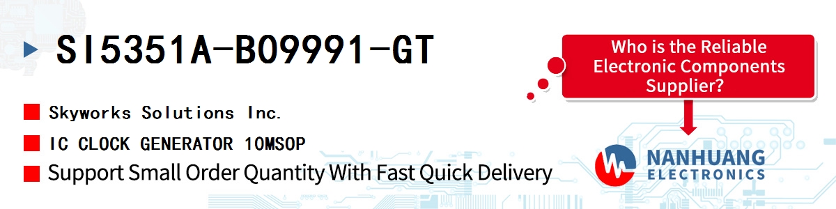 SI5351A-B09991-GT Skyworks IC CLOCK GENERATOR 10MSOP