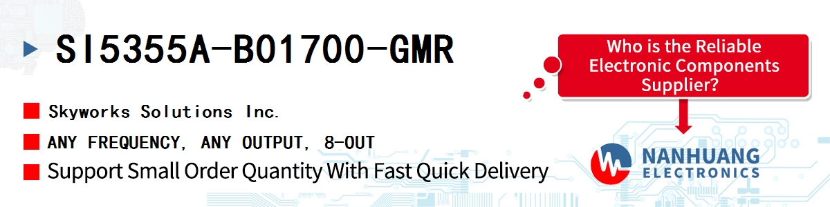 SI5355A-B01700-GMR Skyworks ANY FREQUENCY, ANY OUTPUT, 8-OUT