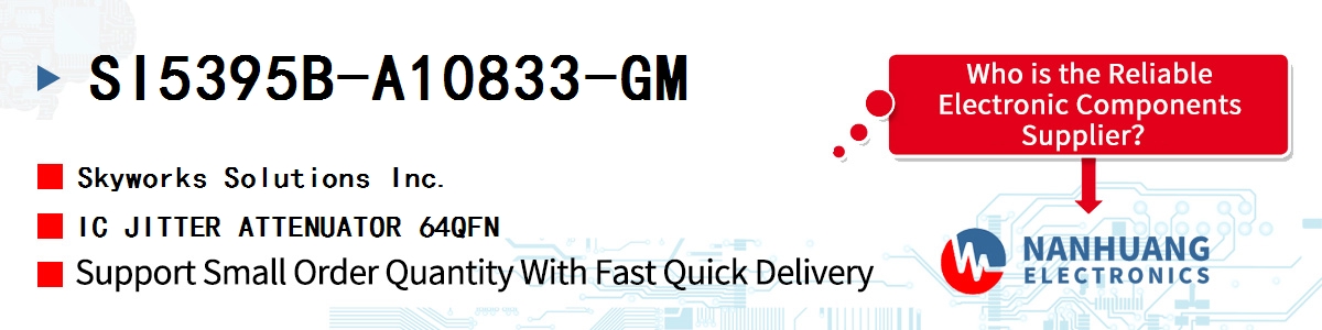 SI5395B-A10833-GM Skyworks IC JITTER ATTENUATOR 64QFN