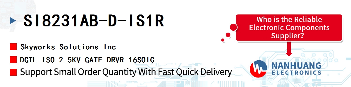 SI8231AB-D-IS1R Skyworks DGTL ISO 2.5KV GATE DRVR 16SOIC