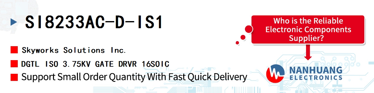 SI8233AC-D-IS1 Skyworks DGTL ISO 3.75KV GATE DRVR 16SOIC