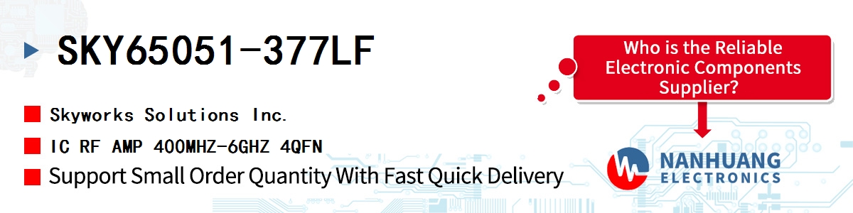 SKY65051-377LF Skyworks IC RF AMP 400MHZ-6GHZ 4QFN