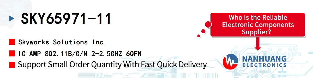 SKY65971-11 Skyworks IC AMP 802.11B/G/N 2-2.5GHZ 6QFN