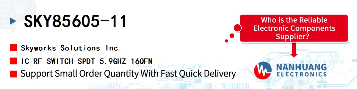 SKY85605-11 Skyworks IC RF SWITCH SPDT 5.9GHZ 16QFN